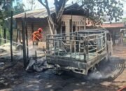 Telah Terjadi Kebakaran 1 unit R4 Suzuki Mega Carry Warna Hitam Nopol D 8324 UH dan 1 Buah Rumah.