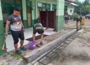 Ciptakan Kondisi Lingkungan Yang Sehat, Personel Kodim 1015/Sampit Laksanakan Pembersihan Pangkalan